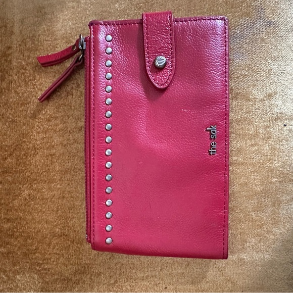 The Sak Silverlake Sequoia Tab Bifold Wallet Scarlet Red Leather - Picture 7 of 13